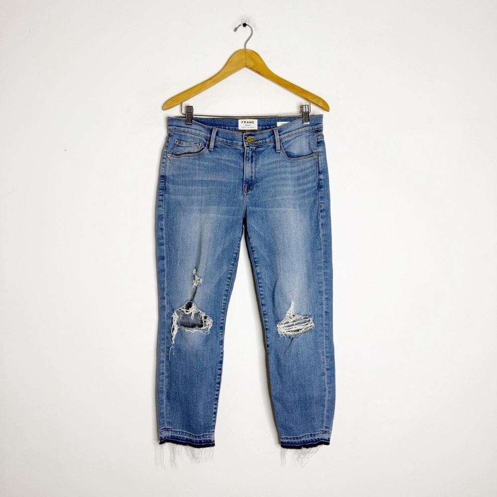FRAME Le Garçon Crop Distressed Jeans Women’s Size 28
